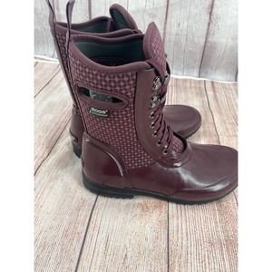 BOGS burgundy rubber boots 9